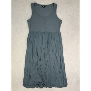 Frye Womens XL Sleeveless Easy Button Front Midi Dress Aqua Teal Flowy Gauze